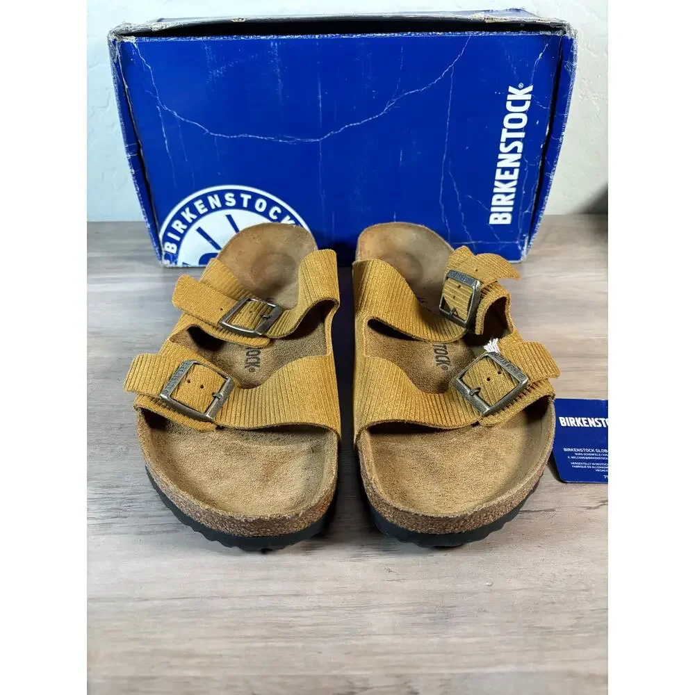 Birkenstock Arizona BS Corduroy Cork Brown Tan Size 46 US Men's 13‎ NEW in Box